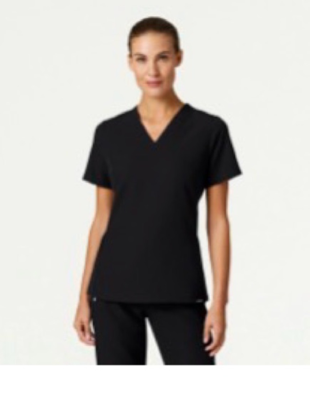 Jaanuu Black Women's V-Neck Short Sleeve scrub top